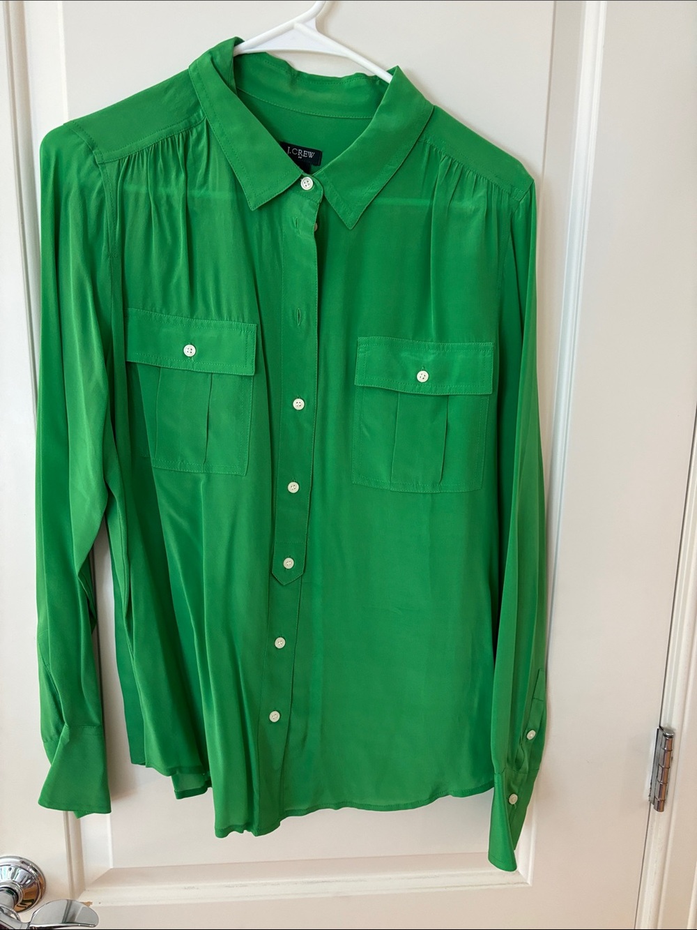 J. Crew Vibrant Green Long-Sleeve Button-Down Shirt